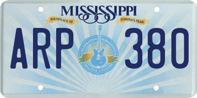 MS license plate ARP380