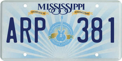 MS license plate ARP381
