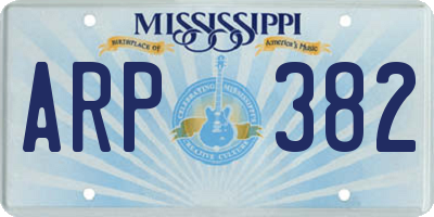 MS license plate ARP382