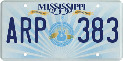 MS license plate ARP383
