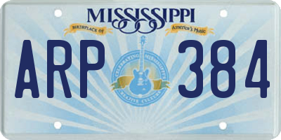 MS license plate ARP384