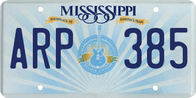 MS license plate ARP385