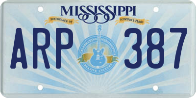 MS license plate ARP387