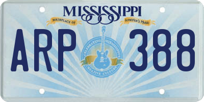 MS license plate ARP388