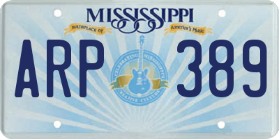 MS license plate ARP389