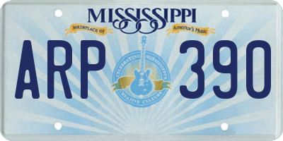 MS license plate ARP390