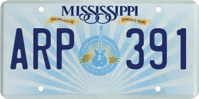 MS license plate ARP391