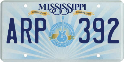 MS license plate ARP392