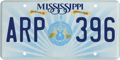 MS license plate ARP396