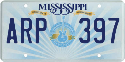 MS license plate ARP397