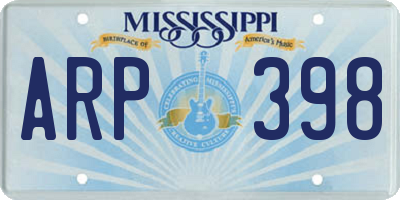 MS license plate ARP398