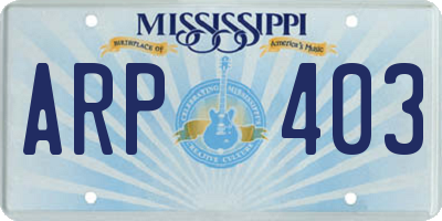 MS license plate ARP403
