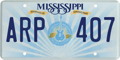 MS license plate ARP407