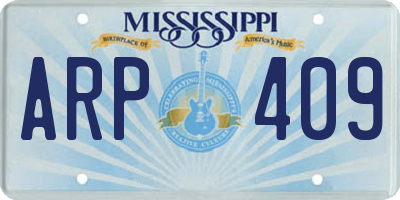 MS license plate ARP409