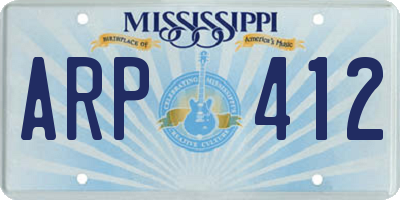 MS license plate ARP412