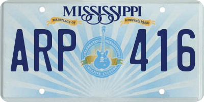MS license plate ARP416