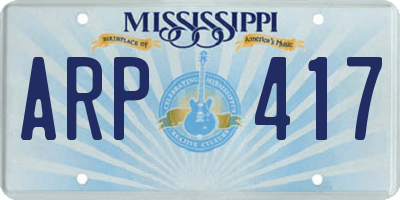 MS license plate ARP417