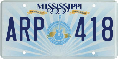 MS license plate ARP418