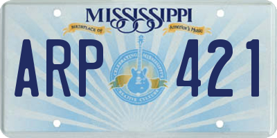 MS license plate ARP421