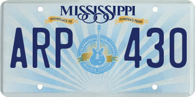 MS license plate ARP430