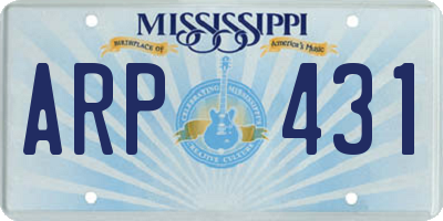 MS license plate ARP431