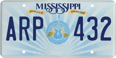 MS license plate ARP432