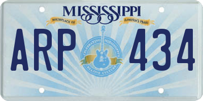 MS license plate ARP434