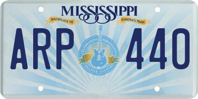 MS license plate ARP440