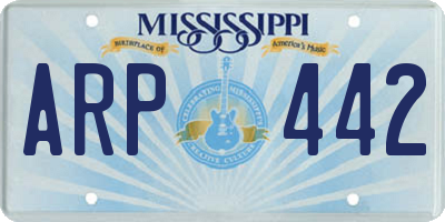 MS license plate ARP442