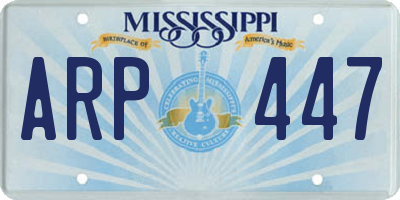 MS license plate ARP447