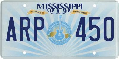MS license plate ARP450