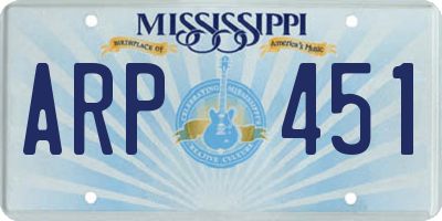 MS license plate ARP451
