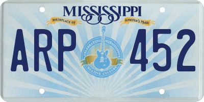 MS license plate ARP452