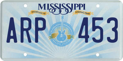 MS license plate ARP453