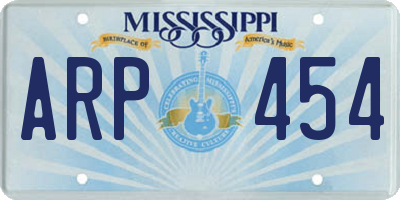 MS license plate ARP454