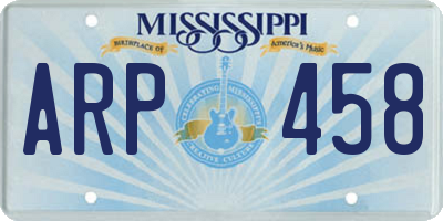 MS license plate ARP458