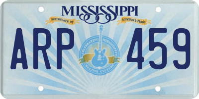 MS license plate ARP459