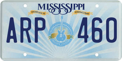 MS license plate ARP460