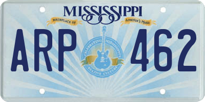 MS license plate ARP462