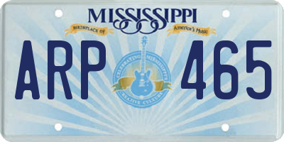 MS license plate ARP465