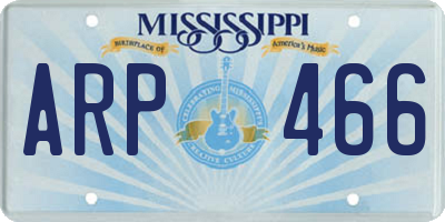 MS license plate ARP466