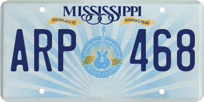 MS license plate ARP468