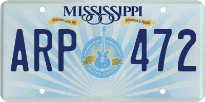 MS license plate ARP472