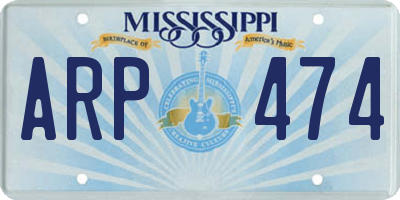 MS license plate ARP474