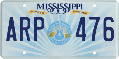 MS license plate ARP476