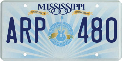 MS license plate ARP480