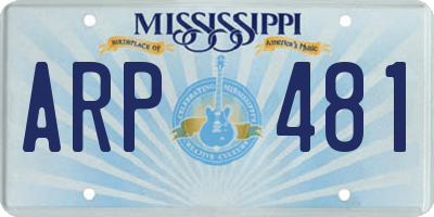 MS license plate ARP481