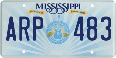 MS license plate ARP483