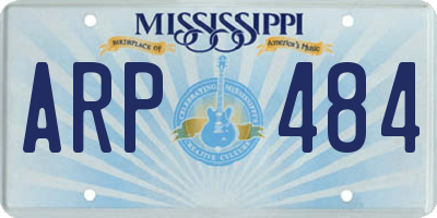 MS license plate ARP484