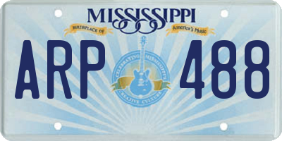 MS license plate ARP488